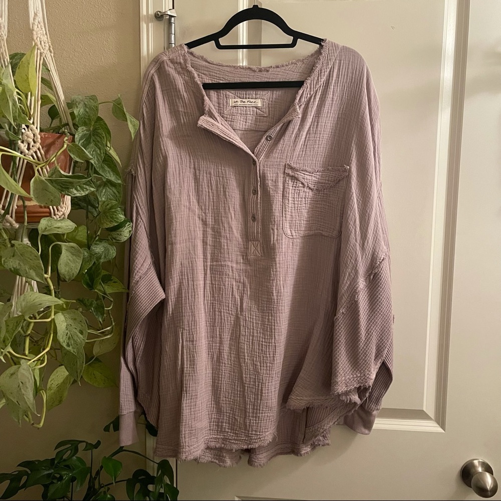 lavender free people oversized top